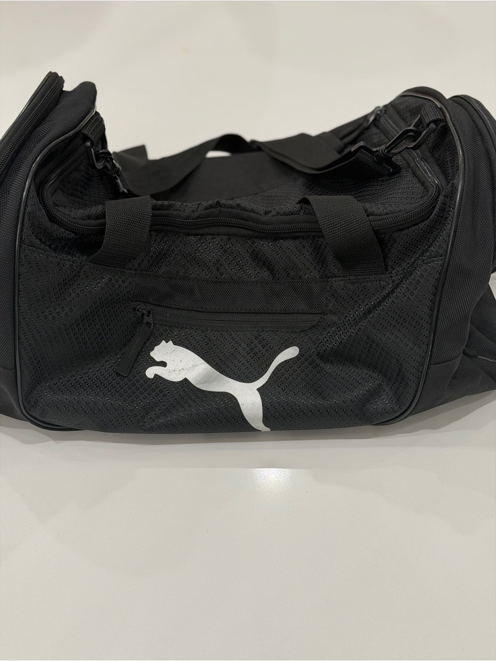 Puma Black Duffel with White Puma Logo